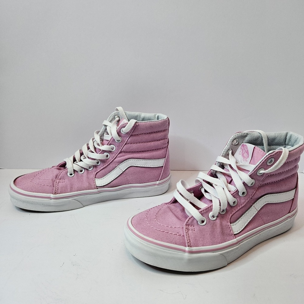 Vans Off The Wall Skate Board Shoes High Top Pink White Womens Sz 7.5 mens Sz 6 - Picture 2 of 6